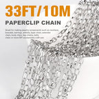 33FT Paperclip Link Chain Roll 3MM Stainless Steel Paperclip Chain Spool Bulk for Jewelry Making - color: 3mm stainless steel