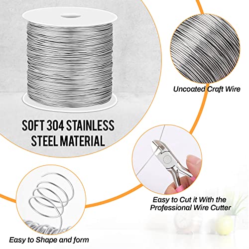 cridoz 22 Gauge Stainless Steel Wire for Jewelry Making, Baling Wire for Wrapping, Craft and Jewelry Making - size: 22 Gauge