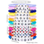 Friendship Bracelets Boho Stackable Bracelets for Women Surfer Heishi Clay Bead Bracelets Stretch Preppy Bracelets Colorful Boho Bracelets for Women - color: 12 pcs JOY