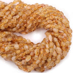 Natural Stone Beads 6-8mm Citrine Oval Irregular Freeform Tumbled Loose Gemstone Beads for Jewelry Making 15 Inch Strand 50-55 Pcs - color: Citrine-1 strand15”-approx. 55 beads