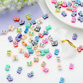 100pcs Colorful Butterfly Polymer Clay 10mm Spacer Beads for Women Jewelry Making DIY Bracelet Necklace Hair Clip (Butterfly) - color: Butterfly