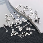 WOCRAFT 60pcs Antique Silver Music Bracelet Charms for Jewelry Making Sets DIY Necklace Bracelet Keychain Crafting Charms Kit Craft Supplies (SN893) - color: Antique Silver, size: Music Charms