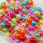 100pcs Color Pearl Beads 20mm Acrylic Bead Bulk Mixed Color Opaque Beads for Pen Bag Jewelry Making Necklace Bracelet(Pearl-1) - color: pearl-1