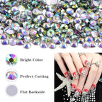 Blinginbox 5000pcs Flatback Rhinestones,Resin Non Hotfix Rhinestones Large Quantity Wholesale for Crafts DIY Creative Design,Clothes,Makeup,Nail Art (6mm=0.24",Crystal AB) - color: Crystal AB, size: 6mm=0.24"