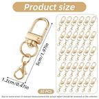 30 Pcs Gold Keychain Clips, Metal Swivel Snap Hooks, Sturdy Lobster Claw Clasps for Keychains, Jewelry Making, Purse Bag Charms, Lanyard Connectors and Craft Projects (Gold)