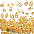 stino 100 Gram Metal Charms for Jewelry Making, Silver & Gold Plated, Bulk Pack for Bracelets, Necklaces, Crafts - color: Heart Lock Gold