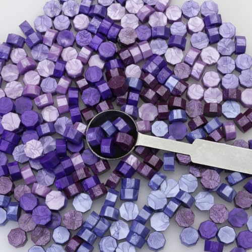250Pcs Purple Mix Sealing Wax Beads for WaxSeal Stamp, WaxSeal Beads Set with 5 Colors Perfect for Gift Sealing, Letter Wax Sealing (250, Purple Mix) - color: Purple Mix