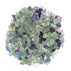 Multi Fluorite Pre Drilled Natural Crystals Crushed Chips Beads for Jewelry Making, DIY Handmade Healing Crystals (25 Inch Strand) - color: Multi Fluorite