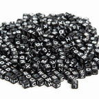1000pcs Square Black Letter Beads Acrylic 6x6mm Cube Beads for Bracelets Necklaces and Jewelry Making Alphabet Bead - color: Black-White