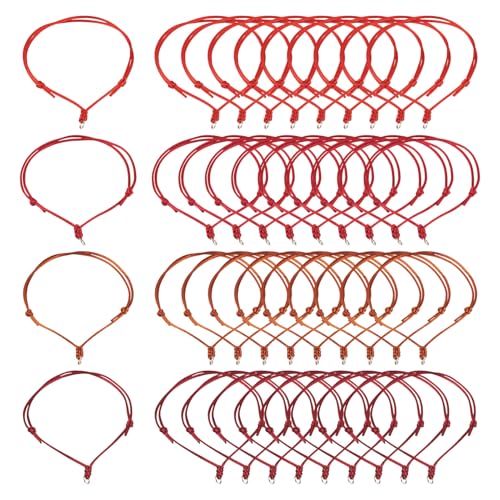 FASHEWELRY 40Pcs Adjustable Braided Cord Bracelets Nylon Thread Semi Finished Bracelet Rope String with Jump Rings for Link Charms Couple Jewelry Making (Red) - color: 4 Colors Red