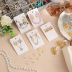 Tondiamo 2400 Pcs Earring Making Kit, Include Bright Gold, Silver and Gold Ear Hooks, 300 Earrings Cards Anti Sensitive Earring Making Tool with Jump Rings and OPP Bags for Repair(White Card) - color: White Card