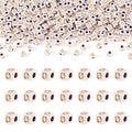 FASHEWELRY 500Pcs White Golden Letter Beads 4.5mm Square Alphabet Beads Acrylic Cube Letter O Beads for Friendship Bracelet Necklace Keychains Jewelry Making - color: Letter O