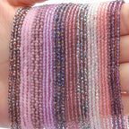 30 Strands 32 Faceted Glass Beads for Jewelry Making 4500pcs 2mm Miny Spacer Bead Round Small Craft Glass Beads for Bracelets Necklaces Earrings (Purple Series) - color: Purple