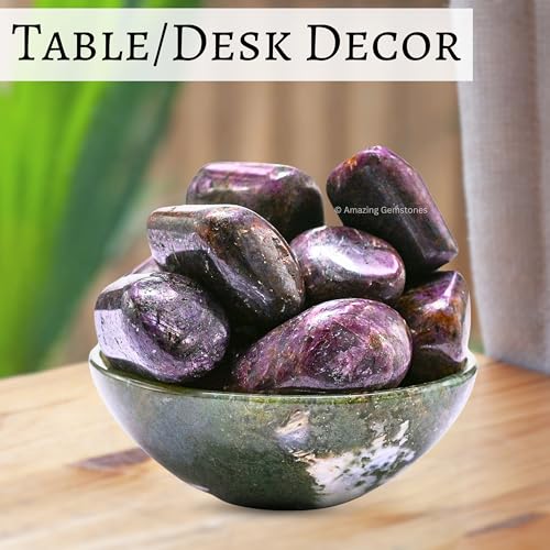 Amazing Gemstone Ruby Crystal Tumbled Stones Polished Rocks - Natural Gem Stones for Healing - DIY Crystals for Protection (1 Piece) - color: Ruby