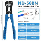 Newdeli Battery Cable Lug Crimper Tool Professional Battery Terminal Crimper 10-1/0 AWG Quick Change Cable Lug Crimping Tool for Battery Cable Ends Lugs - style: Battery Cable Crimper Pro