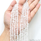 GM GemMartUSA Crystal Natural Raw Chip Beads Strands | Semi-Precious | AAA+ Quality 1 Strand 34” | DIY Bracelet Jewelry Making, Healing Crystal Craft| 4-6mm - White-Color Gemstones (CHCY-70001) - color: Crystal (CHCY-70001)