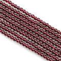 MJDCB 225pcs Natural Small Stone Beads 3mm Red Garnet Round Smooth Loose Gemstone Bead for Jewelry Making Bracelets Earrings Necklaces Accessories - color: Red Garnet