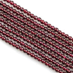 MJDCB 225pcs Natural Small Stone Beads 3mm Red Garnet Round Smooth Loose Gemstone Bead for Jewelry Making Bracelets Earrings Necklaces Accessories - color: Red Garnet