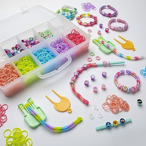 Rainbow Loom: Beadmoji Mini Combo - DIY Rubber Band & Bead Bracelet Kit - Includes 1800 Bands & 260 Beads, Design & Create, Ages 7+