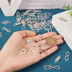 Pandahall 42Pcs Infinity Symbol Connectors Charms Alloy Heart Infinity Link Charms 7 Styles Tibetan Style Pendants for DIY Bracelet Necklace Jewelry Making Supplies