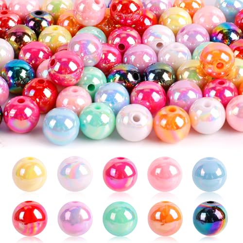 100 Pcs Beads for Pens - Focal Beads for Beadable Pens, Acrylic Bead for Beaded Pen, Rainbow Bead Keychains Bracelets Crafts - color: Rainbow Beads, size: 100 pcs