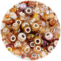 LAIDANLA Brown Mix Large Hole Beads, 100pcs, 14mm, Resin, Plastic, Acrylic, Round, Loose Beads for Jewelry Making, DIY Gifts - color: K-Brown Mix
