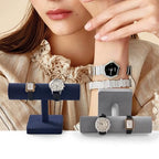 Oirlv Microfiber T-bar Bracelet Watch Organizer Display Stand Professional Jewelry Bracelet Display for Selling (Blue,Microfiber) - color: Blue