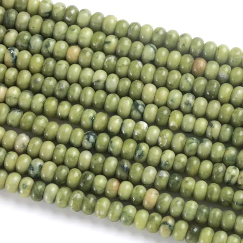 5x8MM 72PCS Chinese Green Jade Tube Rondelle Abacus Disk Spacer Loose Beads for Jewelry Making - color: Chinese Green Jade, size: 5x8mm abacus-shaped