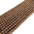 Hematite Beads | Faceted Metallic Bronze Round Natural Gemstone Beads - 4mm 6mm 8mm 10mm Available 8mm