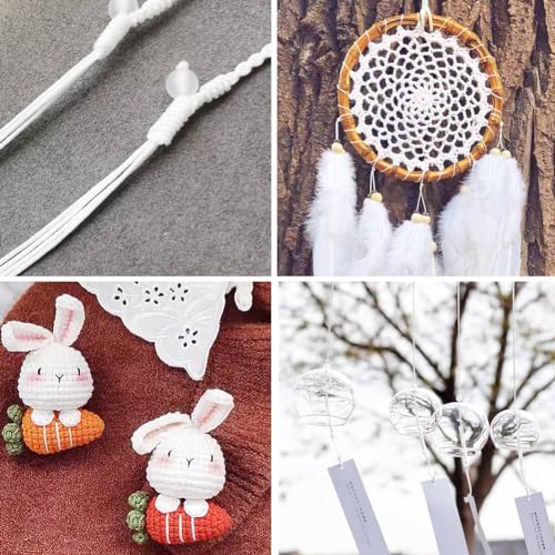 1mm White Nylon String for Bracelets, QBJAYTY 100 Yards Satin Nylon Cord for Macramé, Blinds, Wind Chimes, Bracelet String for Bracelets Necklaces Pendants Making (1mm White) - size: 1mm, style: white