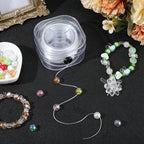 1 Roll 0.6MM Elastic Stretch Thread Crystal Cords White Clear Round Sturdy Stretchy TPU Thin String Transparent Rope Sewing Accessories for Bracelets Jewelry Making Beading Diy Craft Supply - size: 0.6mm 98.43 Yards