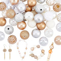PH PandaHall 50pcs Gold Silver Acrylic Bubblegum Beads Christmas Pen Bead 20mm Chunk Beads Large Rhinestone Bead for Wedding Garland Jewelry Bracelet Necklace Pen Bag Chain Making - color: Gold
