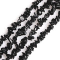 GEM-Inside Black Glass Chips Gemstone Loose Beads 7-8MM Crystal Energy Stone Power for Jewelry Making 34" - color: Black Glass