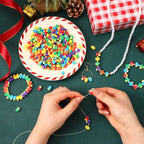 300pcs Christmas Bulbs Polymer Clay Beads, Christmas Spacer Heishi Beads for DIY Crafts Bracelet Necklace Earring Jewelry Making Party Supplies Accessories - color: Multicolor
