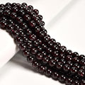 95pcs(2 Strand) 8mm Mozambique Natural Red Garnet Stone Beads, Smooth Round Healing Gemstone Beads for Jewlery Bracelets Earrings Making DIY - color: Garnet, size: 8mm