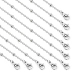 Cadikez 24PCS Stainless Steel Satellite Chain Necklace Bulk, 2mm 18inch Stainless Steel Finished Beaded Cable Link Chains for Necklace Jewelry Making - color: 2.0mm Stainless Steel