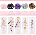 TOHONGADON 907 Pcs Lip Gloss Charms, Keychain Making Kit, Bag Charm Kit with 5 Kinds of Crystal Stones, 343 Charms, 24 Keychain Clips, Key Ring Jewelry Plier, Extender Chain for DIY Crafting - color: 907 Pcs Keychain