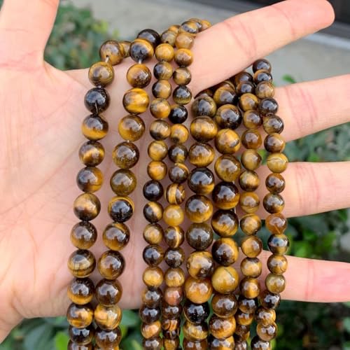 90pcs Adabele Natural Grade A Yellow Tiger Eye Healing Gemstone 4mm (0.16 inch) Small Round Beads Gem Stone Spacer for Jewelry Making GY26-4 - color: Grade a Tiger's Eye, size: 4mm (90pcs/1 Strand)