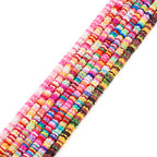 Elecrelive 7 Strands Flat Polymer Clay Disc Beads Colorful Flower Heishi Beads Loose Spacer Clay Chips 5-6mm for Bracelet Chocker Necklace Earring DIY Crafts - color: 7 Colors