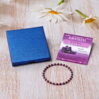 QOGIR 14k gold Handmade Healing Bracelet, Natural Gem Stone Crystal Elastic Gold Bracelet - color: Amethyst - Calmness, size: 4m