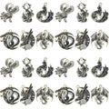 Sailanzi 12pcs Alloy enamel black Gothic style animal flying dragon fox series Pendant Jewelry Making DIY Keychain Earrings Pendant Various Design Charms for Jewelry Making Bracelets Necklace (SN981) - color: SN981