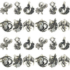Sailanzi 12pcs Alloy enamel black Gothic style animal flying dragon fox series Pendant Jewelry Making DIY Keychain Earrings Pendant Various Design Charms for Jewelry Making Bracelets Necklace (SN981) - color: SN981