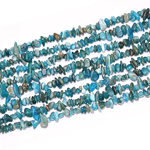 5-8mm Natural Blue Apatite Gemstone Chips Loose Beads Semi Precious for Jewelry Making DIY Handmade Craft Supplies 1 Strand per Bag Approxi 34" - color: Blue Apatite Chips