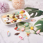 Craftdady Resin Plastic Miniature Food Snack Pendants Charms Ice Drink Juice Pendants Cute Bottle Fruit Keychain Charms Hang Ornament for DIY Craft Earring Bracelet Necklace Jewelry Making - color: Mixed Color Ice Lolly (26 Styles)