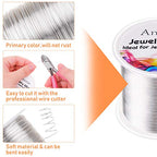 22 Gauge Jewelry Wire, Anezus Craft Wire Tarnish Resistant Copper Beading Wire for Jewelry Making Supplies and Crafting (Silver, 49 Yards/45 Meters) - color: Silver
