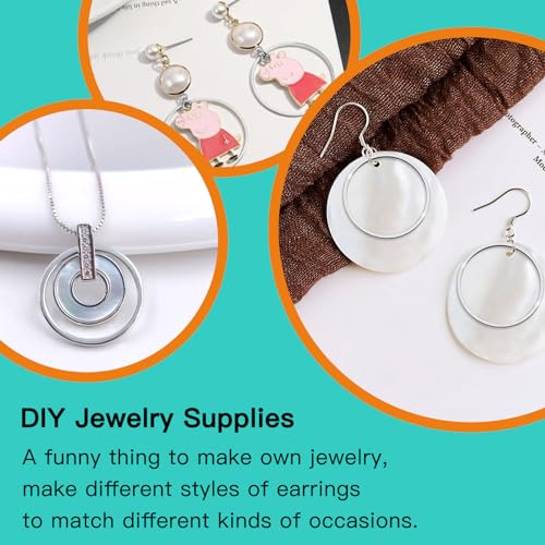 200pcs Earrings Beading Hoop 12/15/20/25mm Earring Finding Beading Hoop Earrings Hypoallergenic Round Earrings Open Bezel Pendant Frame for DIY Jewelry Making(Silver) - color: 200PCS;Silver;4 Sizes