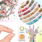 EuTengHao Glass Seed Beads for Bracelet Making Kit, 8/0 Small Pony Beads for Bracelet Necklace Jewelry Making DIY Crafting (3mm, 48 Colors, Frosted Glass and Lacquered)