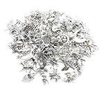 Youdiyla Animal Charms Collection, BULK 100 Mini Small Silver Charms Metal Pendant Craft Supplies Findings for Necklace and Bracelet Jewelry Making (HM289)
