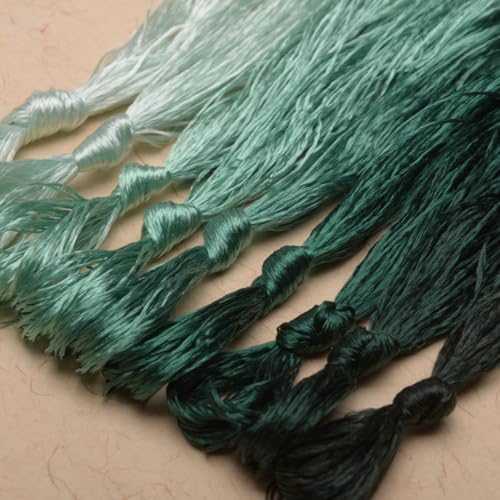 100% Nature Mulberry Handmade Embroidery Silk Thread Woven Jewelry Accessory Artificial Flowers Cross Stitch Floss DIY Sewing Kits 9 Gradient Colors 22m Each (34) - color: 34
