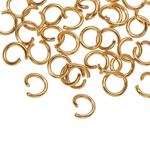 DanLingJewelry 500 pcs 304 Stainless Steel 24 Gauge Open Jump Rings 4mm for Jewelry Making Connectors Jewelry Finding Golden Color - color: 500 pcs - ф4mm δ 0.6mm - Golden